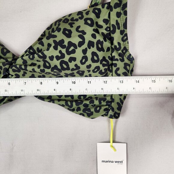 NWT Marina West Two Piece Swimsuit Women's L Olive Black Leopard Bikini UPF 50 - Picture 8 of 13